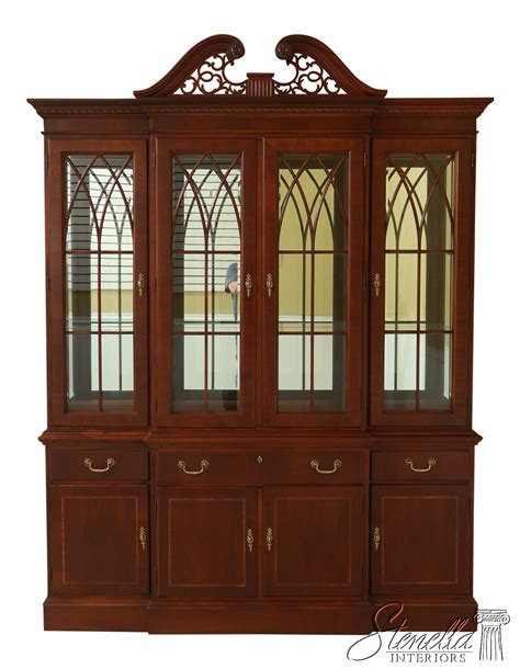 ethan allen breakfront china cabinet.